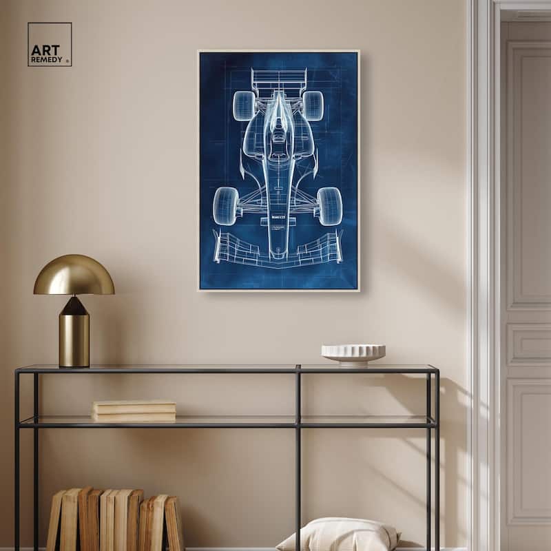 Race Car Blueprint Canvas by Art Remedy