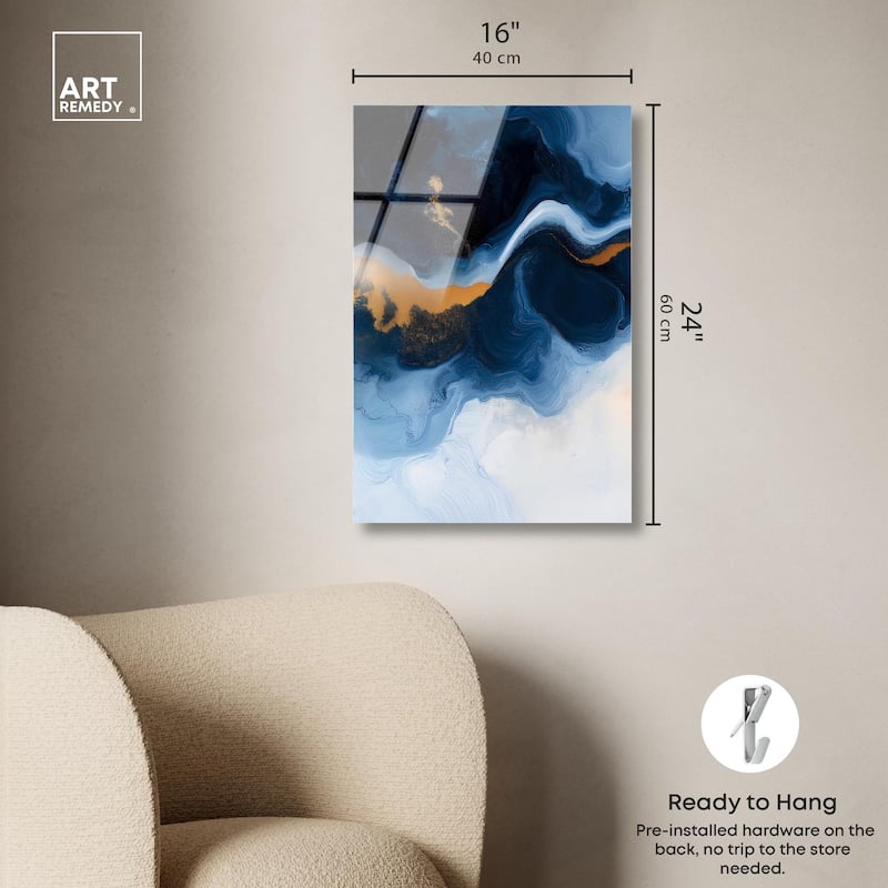 Blue Deep I Acrylic by Art Remedy, Ready to Hang