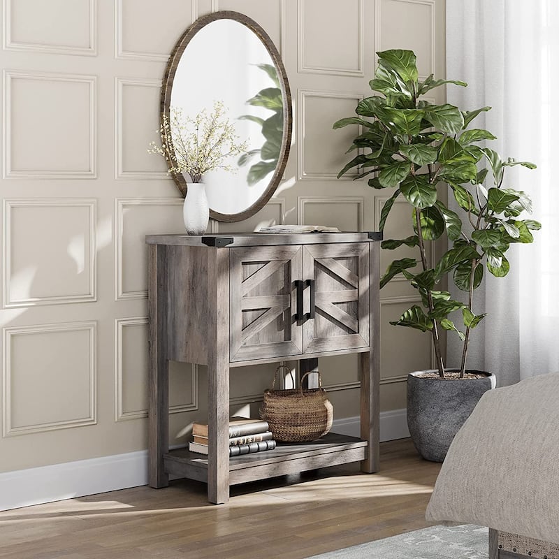 WAMPAT Modern Farmhouse Cabinet,Wood Buffet Sideboard for Living Room - 22.7in W