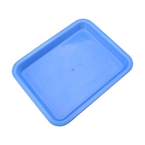 Restaurant Hotel Plastic Square Shaped Fast Food Drinks Serving Tray Blue