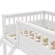 preview thumbnail 10 of 11, Twin XL over Queen Wooden Bunk Bed with Guardrails and Ladder, Convertible Frame