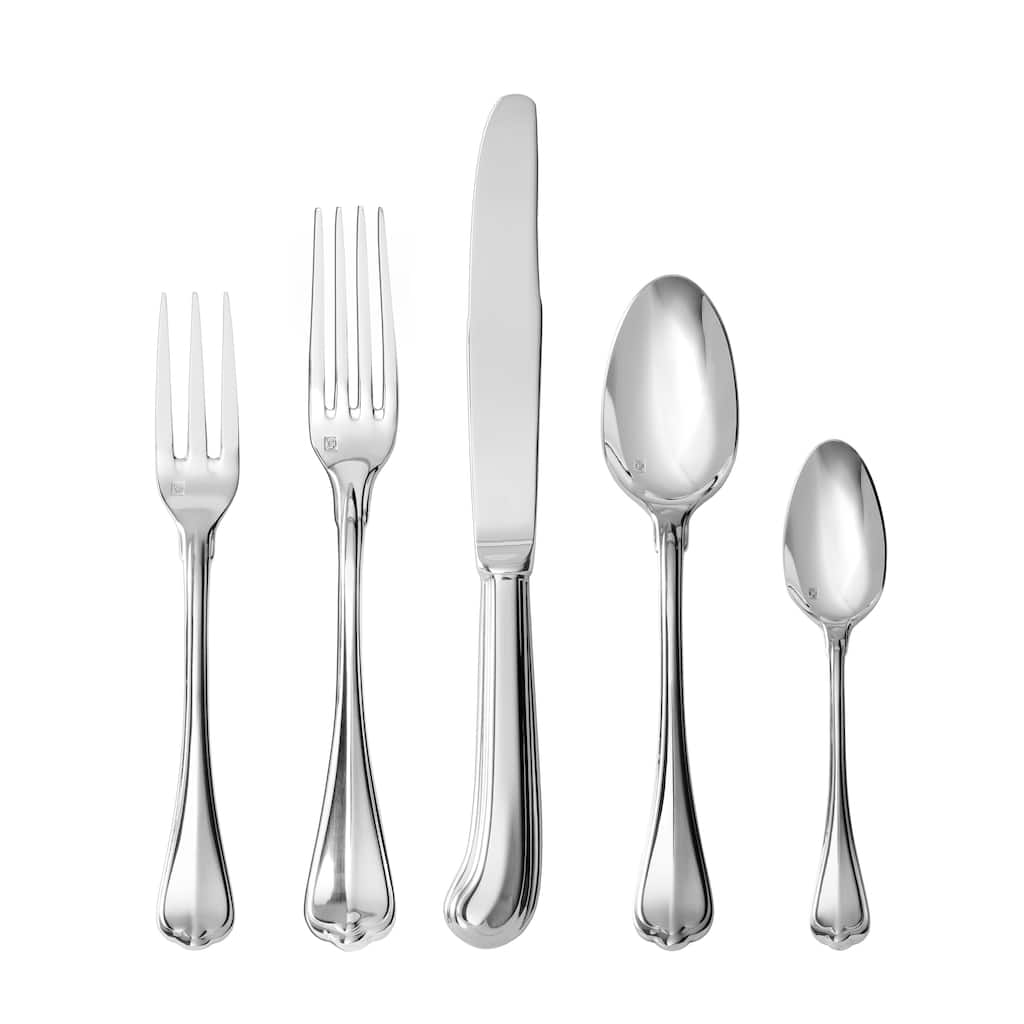 Fortessa San Marco 18/10 Stainless Steel, 5PC Flatware Set (Service for 1), Silver