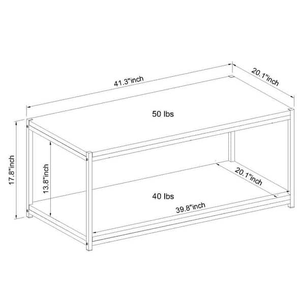 Caffoz Tall Center Table Coffee Table with Storage Shelf
