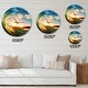 preview thumbnail 4 of 8, Designart 'Colored Ocean Waves Falling Down' Oversized Coastal Wall CLock