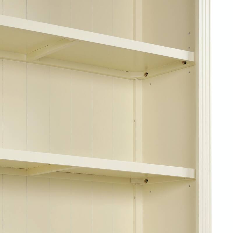 83.4" Tall Wood Bookcase with Light Strip, 5-Tier Decor Bookshelves with Adjustable Shelves