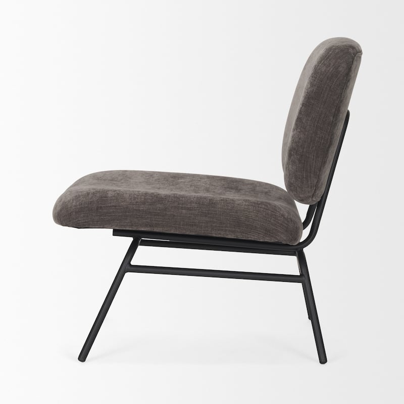 Nora Charcoal Fabric w/ Matte Black Metal Legs Accent Chair - 30.8L x 25.4W x 31.9H