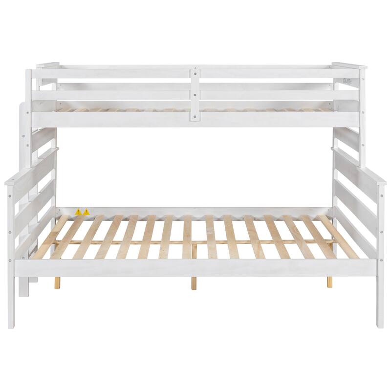 Twin XL over Queen Bunk Bed and Solid Wood Frame, 500lb Capacity, Convertible Design
