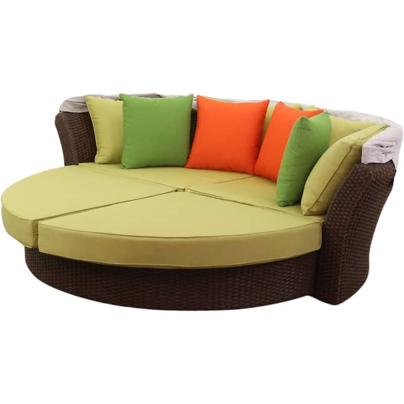 Courtyard Casual Green Eclipse Outdoor Expandable Daybed W/ Canopy