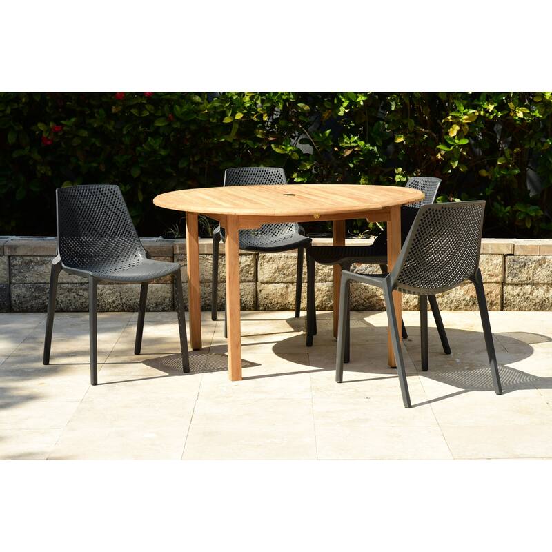 Amazonia Teak Kate 5pc Outdoor Patio Dining Set - Grey Chairs