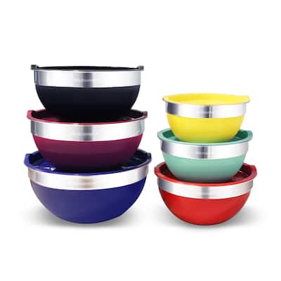 Elite Gourmet 12PC Colored Mixing Bowl