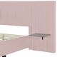 preview thumbnail 9 of 64, Full/Queen Size Upholstered Bed with Velvet Headboard and Integrated Shelves