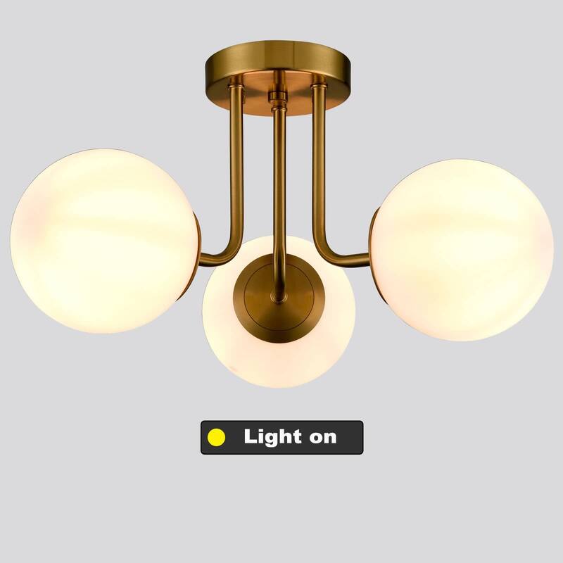 Tiber Modern Globe Semi-Flush Mount Ceiling Light - 3 Light & 6-Light