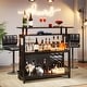 preview thumbnail 2 of 6, Bar Unit for Home Liquor, Black Entertainment Bar Upholstered Bar Table with Storage