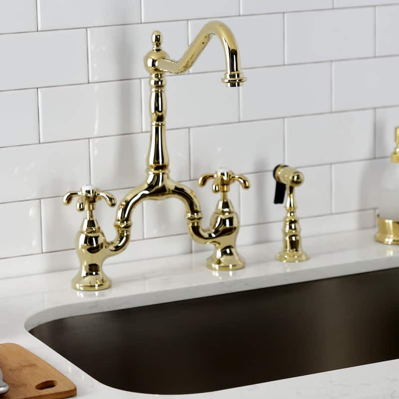 Kingston Brass KS775.TXBS French Country 1.8 GPM Bridge Kitchen Faucet
