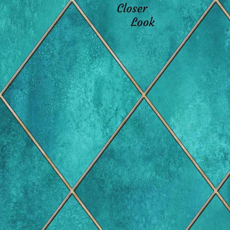 Geometric Teal Turquoise Argyle Wallpaper Peel and Stick