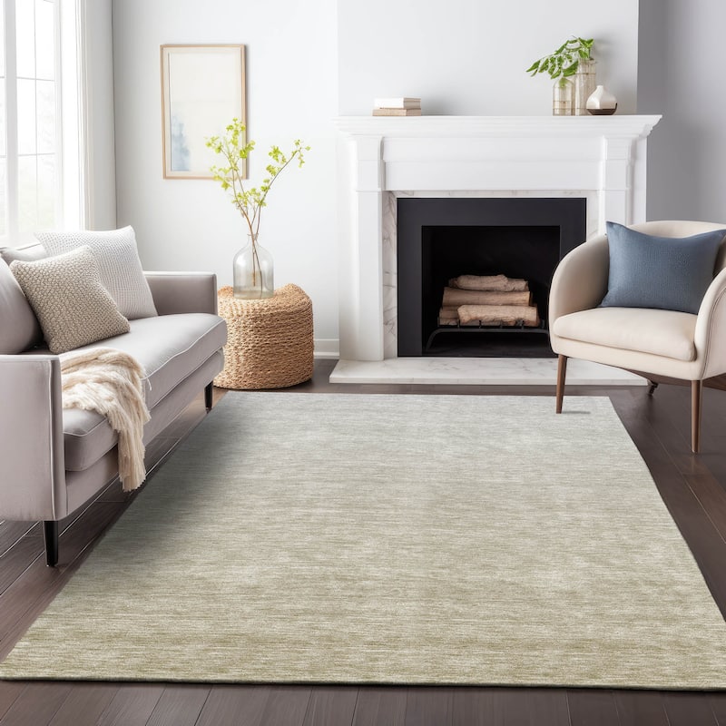 Machine Washable Indoor/ Outdoor Chantille Solid Ombre Rug
