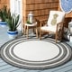 preview thumbnail 76 of 140, SAFAVIEH Courtyard Vickie Indoor/ Outdoor Waterproof Patio Backyard Rug 4' Round - Ivory/Black