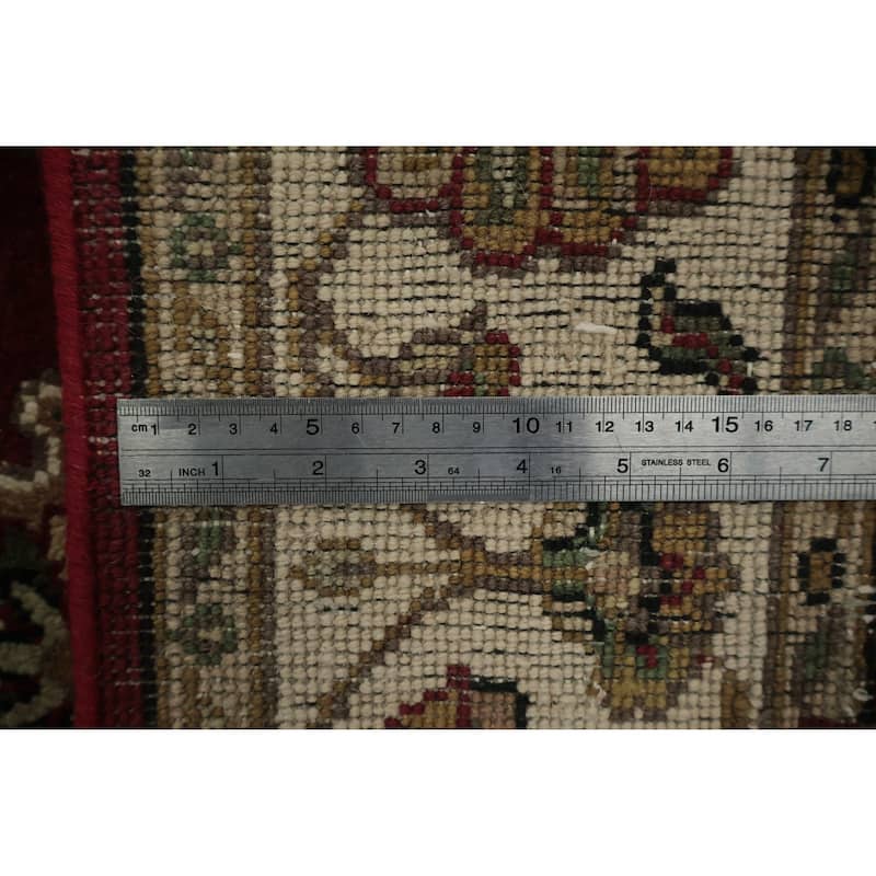 Hand Knotted Oriental 100% Wool Carpet Traditional Floral Red Agra Area Rug - 6' 1'' X 3' 10''