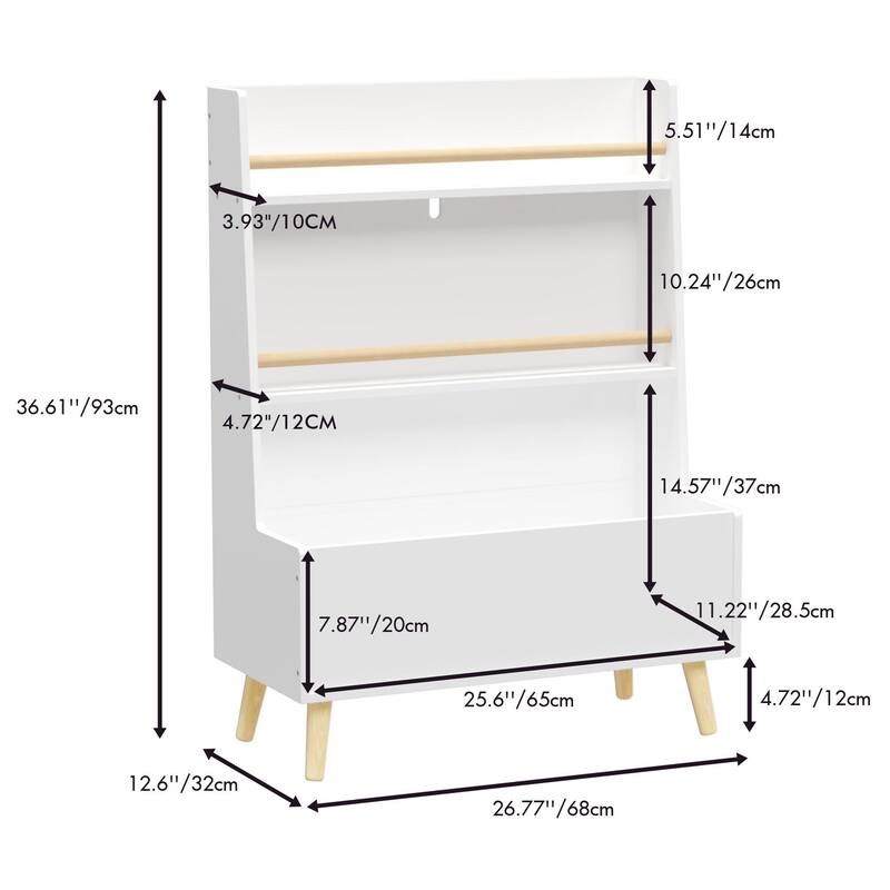 Anmytek Kids Room Bookshelf Book Magazine Rack Toy Storage Organizer