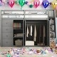 preview thumbnail 2 of 18, Full Size Loft Bed With Built-in Wardrobes,Cabinets And Drawers for Home