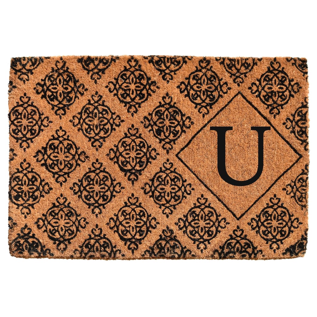 Calloway Mills Regency Monogram Doormat 24" x 36" x 1.5" (Letter U) - 24 x 36 in
