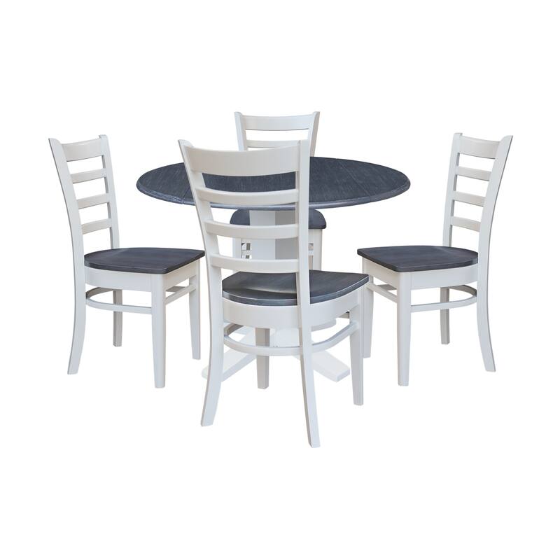 42" Round Drop Leaf Table with Dining Chairs - 5-Piece
