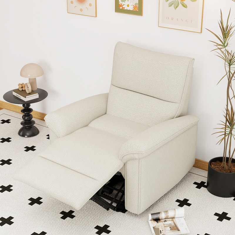 GDFStudio - Zero Wall Snowflake Velvet Power Recliner with USB Type-C