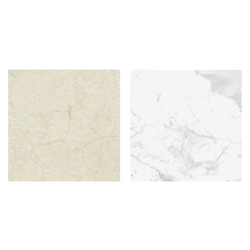 Merola Tile Reve Checker Blanc with Beige 11-3/4" x 11-3/4" Porcelain Floor and Wall Tile