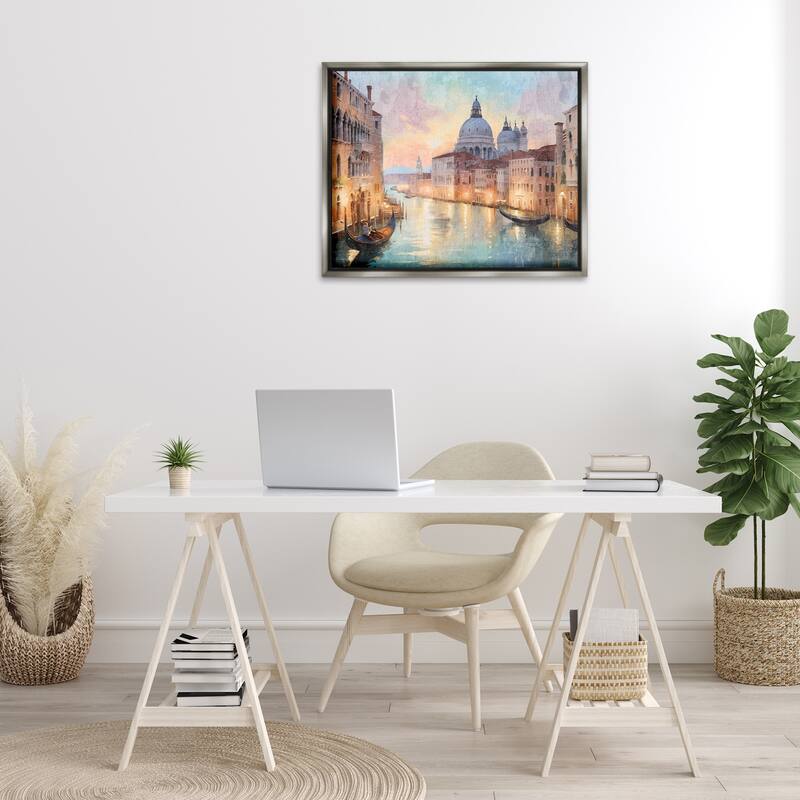 Stupell Scenic Venetian Canal Framed Floater Canvas Wall Art Design By Kim Allen