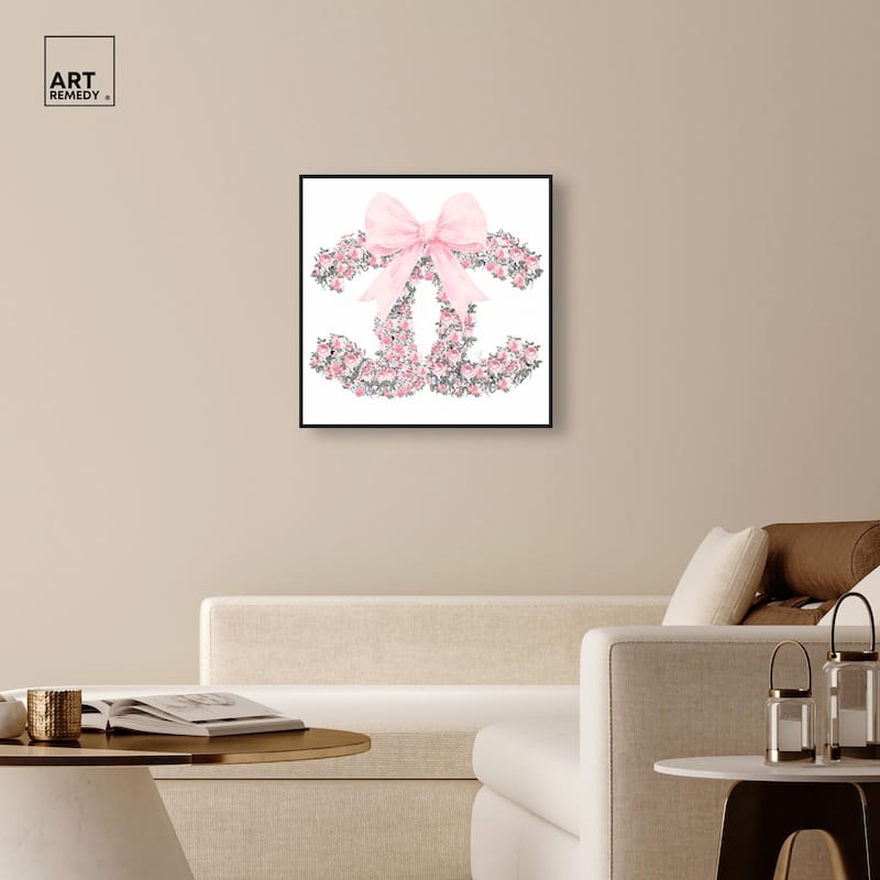 Makes Me Wonder Pink Bow Canvas by Art Remedy