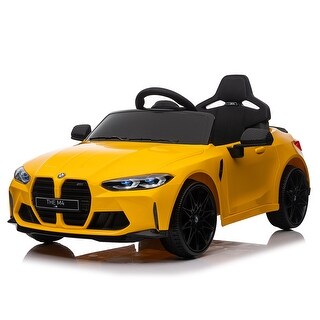 Realistic BMW M4 12V Ride-On Toy for Kids with Bluetooth, MP3, Remote Control, Rear Suspension, LED Lights, and Soft Start