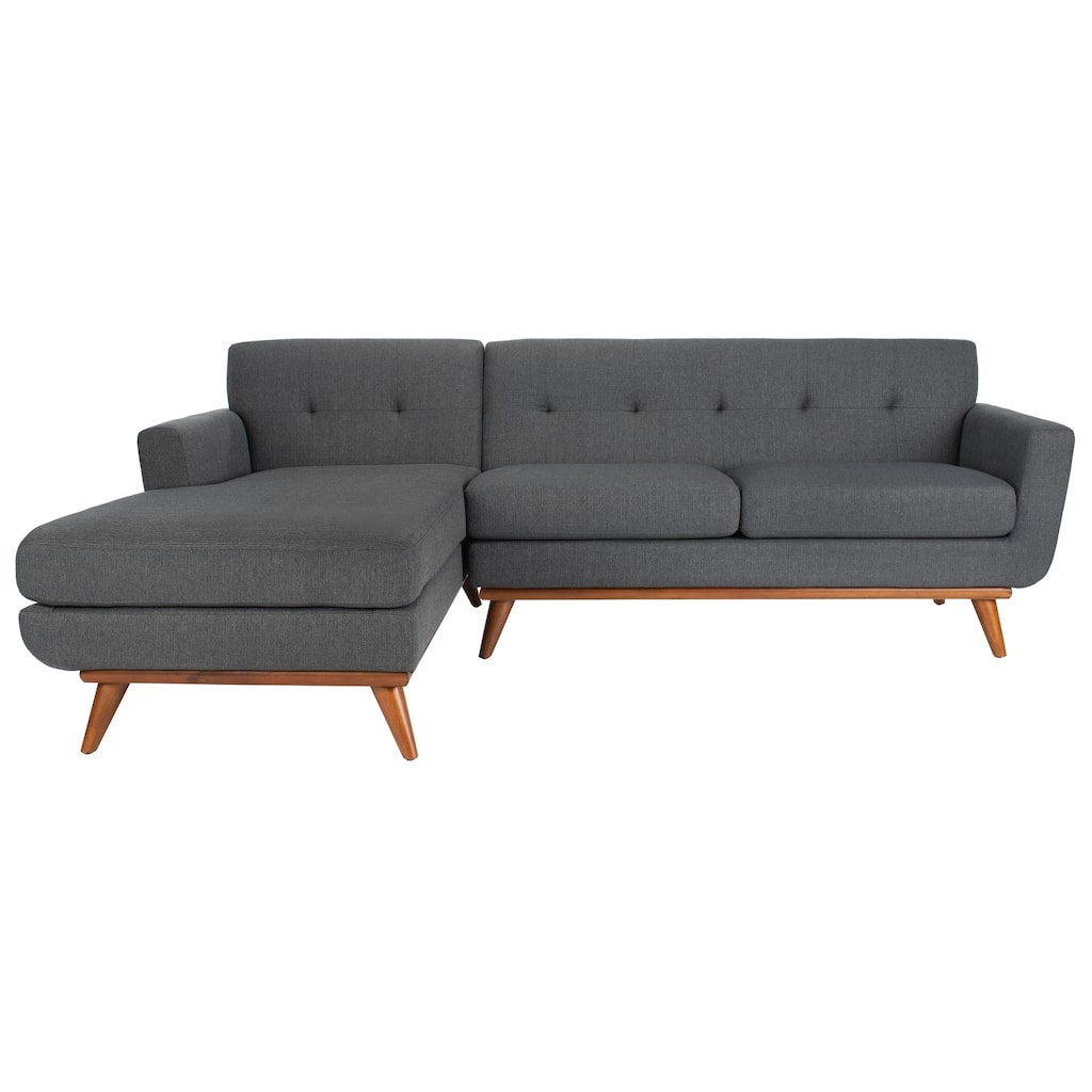 SAFAVIEH Couture Nicolettie Linen Chaise Sectional Sofa - 95"W x 66"D x 32"H