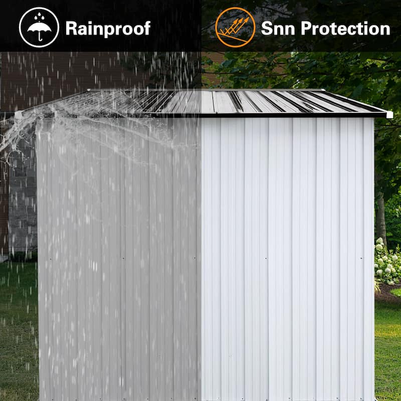6 ft. W x 4 ft. D Galvanized Steel Metal Sheds & Outdoor Storage Shed - 6 ft. W x 4 ft. D