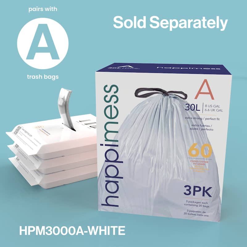 happimess Oscar Round 8-Gallon Step-Open Trash Can with FREE Mini Trash Can, Stainless Steel/Black