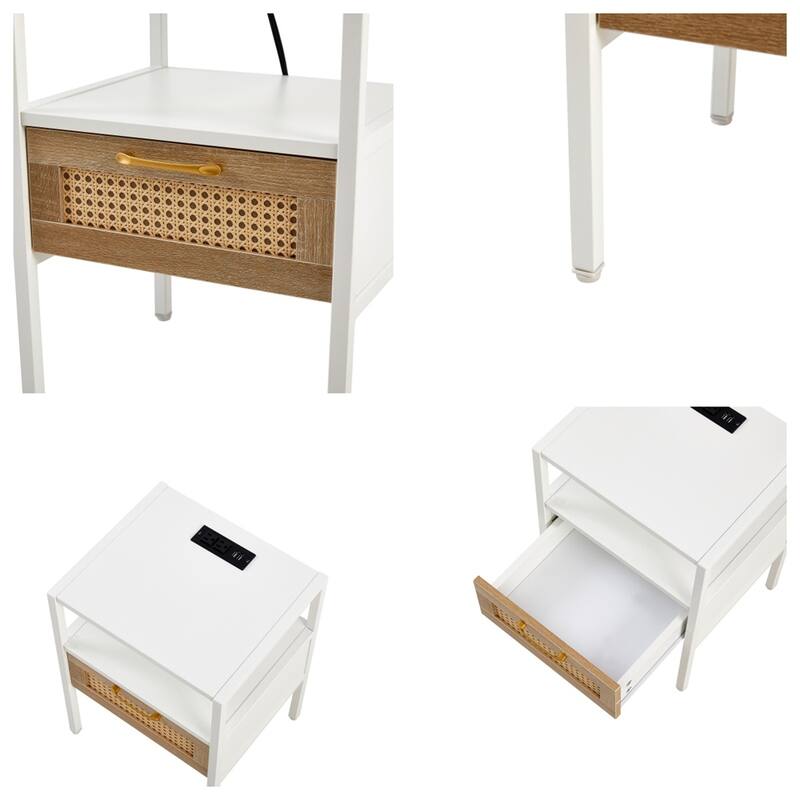 Modern Nightstand with Power Outlet and USB Ports