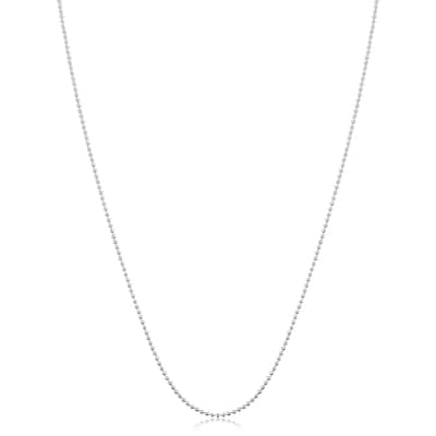 925 Sterling Silver 1 millimeter Polished Ball Chain Necklace for Women (16 - 30 inches)