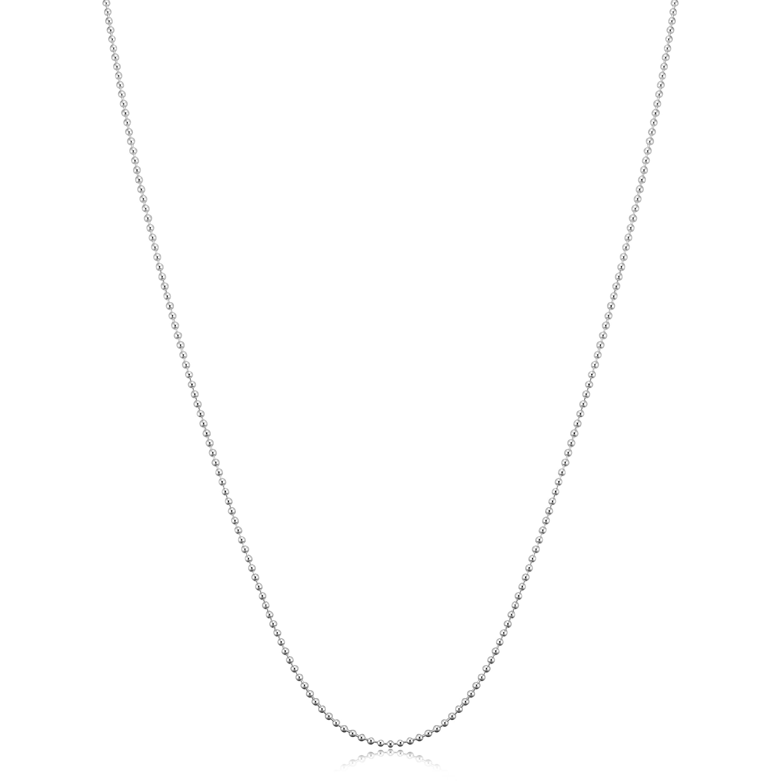 Au Naturale 925 Sterling Silver 1 millimeter Polished Ball Chain Necklace for Women (16 - 30 inches)