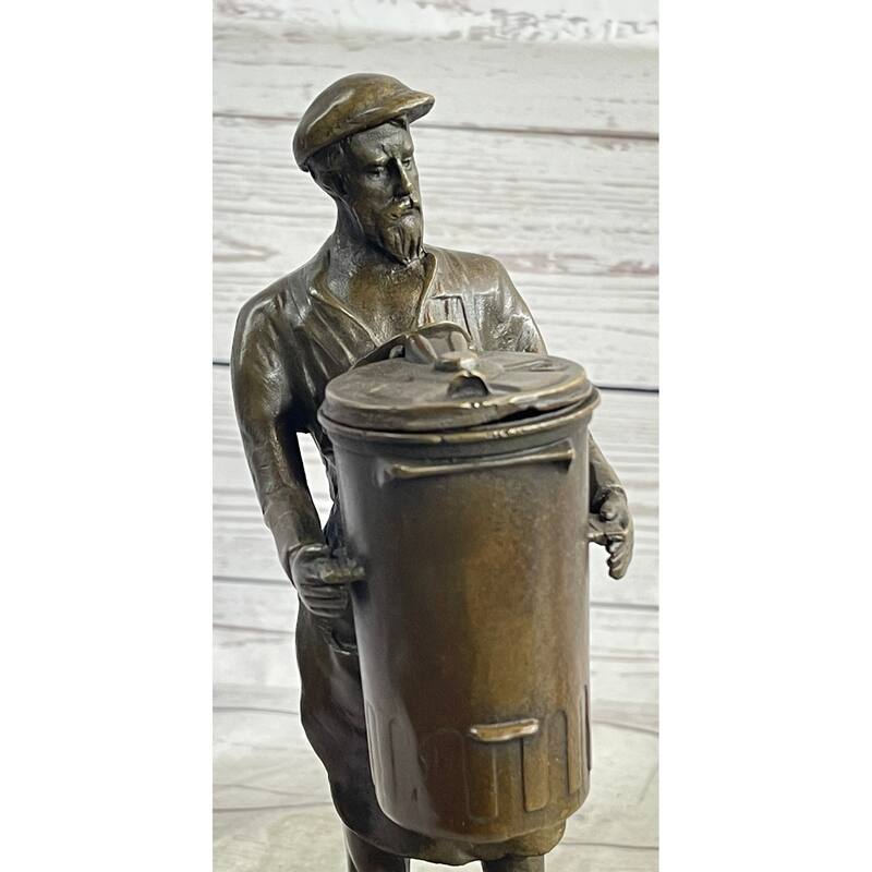 Construction Worker/Garbage Man Bronze Sculpture Statue Figure Gift