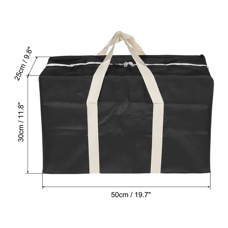 Closet Storage Bags, 19.7" Long Clothes Blanket Organizer Foldable Bag - Black