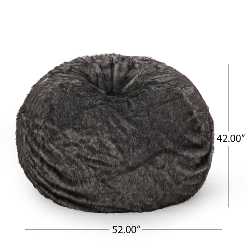 Schley Modern Glam 5 Foot Short Faux Fur Bean Bag by Christopher Knight Home