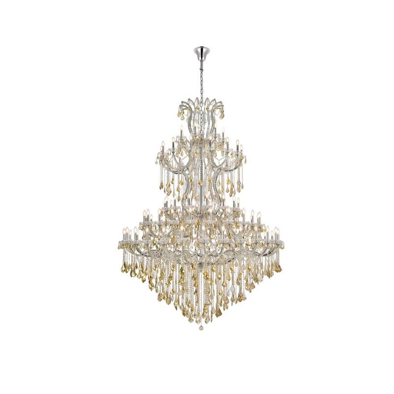 Elegant Lighting 2800G96-GT/RC Maria Theresa 87 Light 72" Wide Crystal