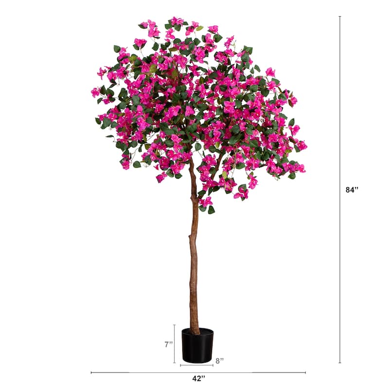 Bougainvillea Artificial Potted Tree - 7' - Pink and Green