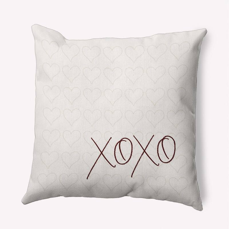 XOXO with Hearts Valentine's Day Decorative Indoor/Outdoor Pillow