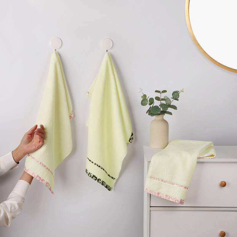 Chic Striped Hand Towel Set, Cotton Soft Comfortable Highly Absorbent Bathroom Towel for Hand Drying and Face Washing - Grey - 4 Pack