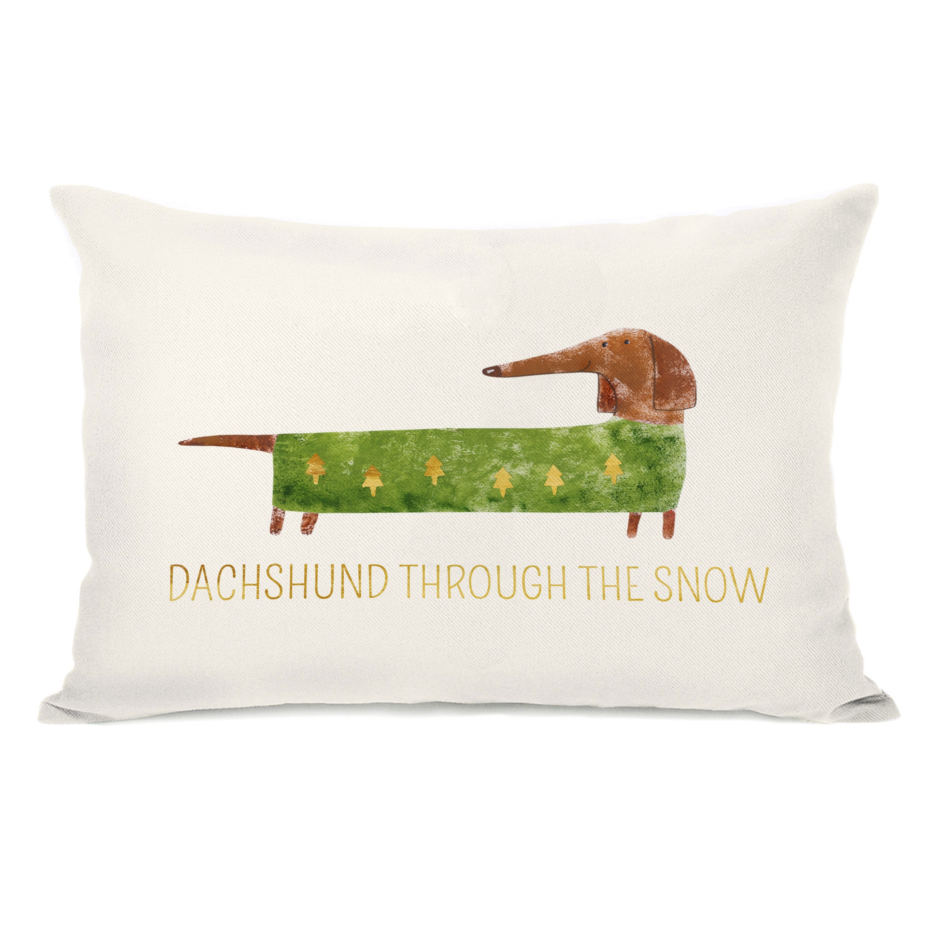 Dachshund through the top snow pillow