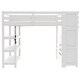 preview thumbnail 6 of 7, Full Size Loft Bed w/Shelves,Storage Staircase,Wardrobe and LED Light
