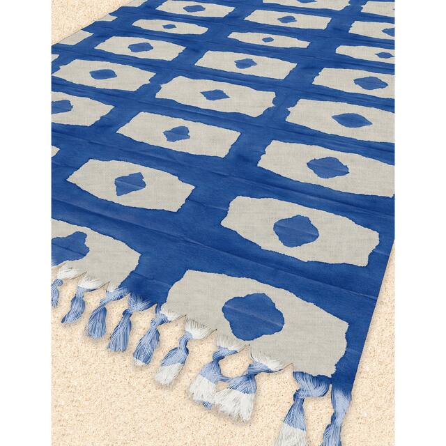 AQUARELLE BOCA Beach Blanket with Tassels By Nancy Green - 38 x 80