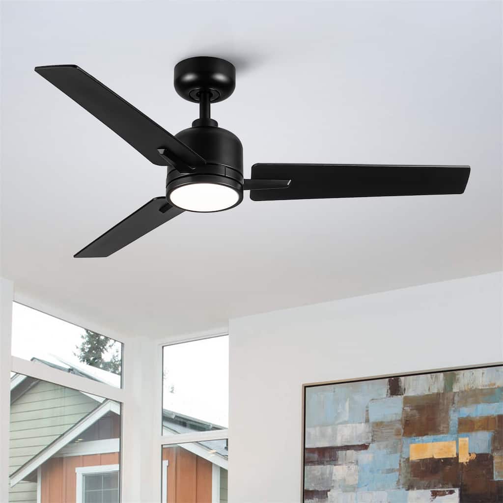 48" Black Lowe Profile Ceiling Fan with Light