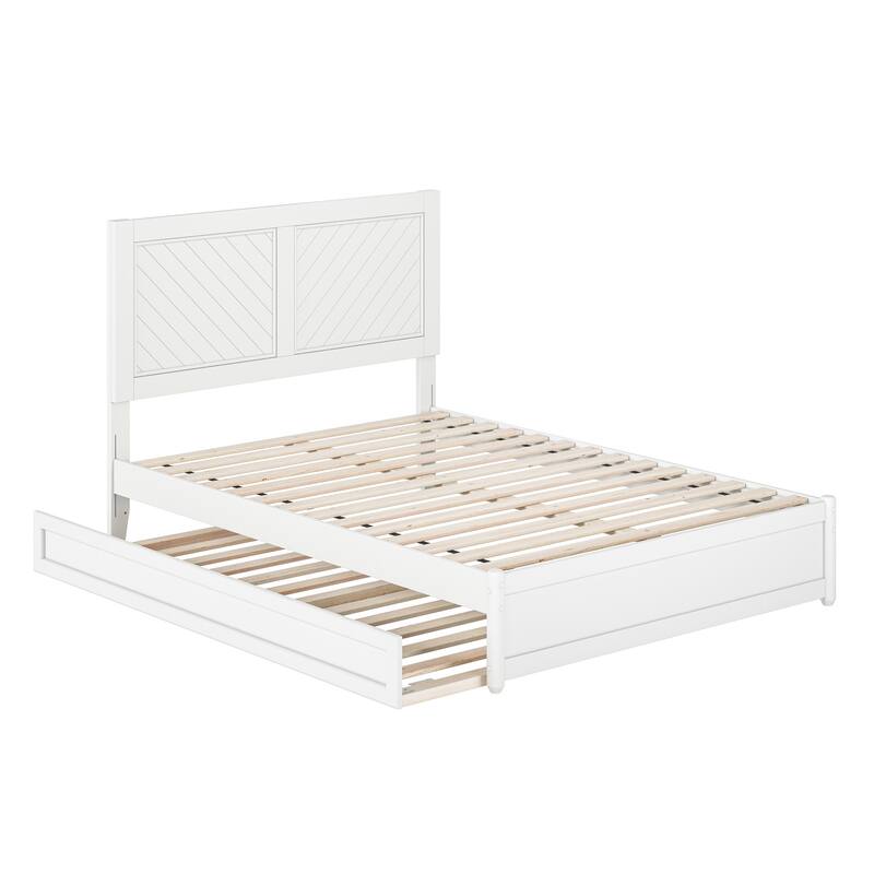 Clayton Platform Bed with Panel Footboard and Twin Trundle