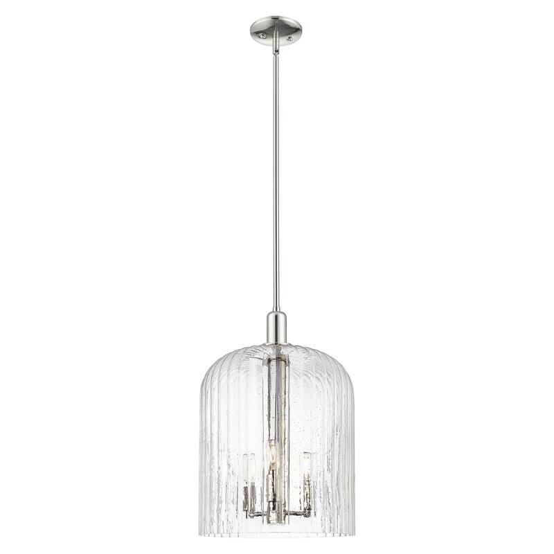 Innovations Lighting Downtown Urban - Bridal Veil - 3 Light 12" Stem Hung Mini Pendant - Polished Nickel/Seedy Shade